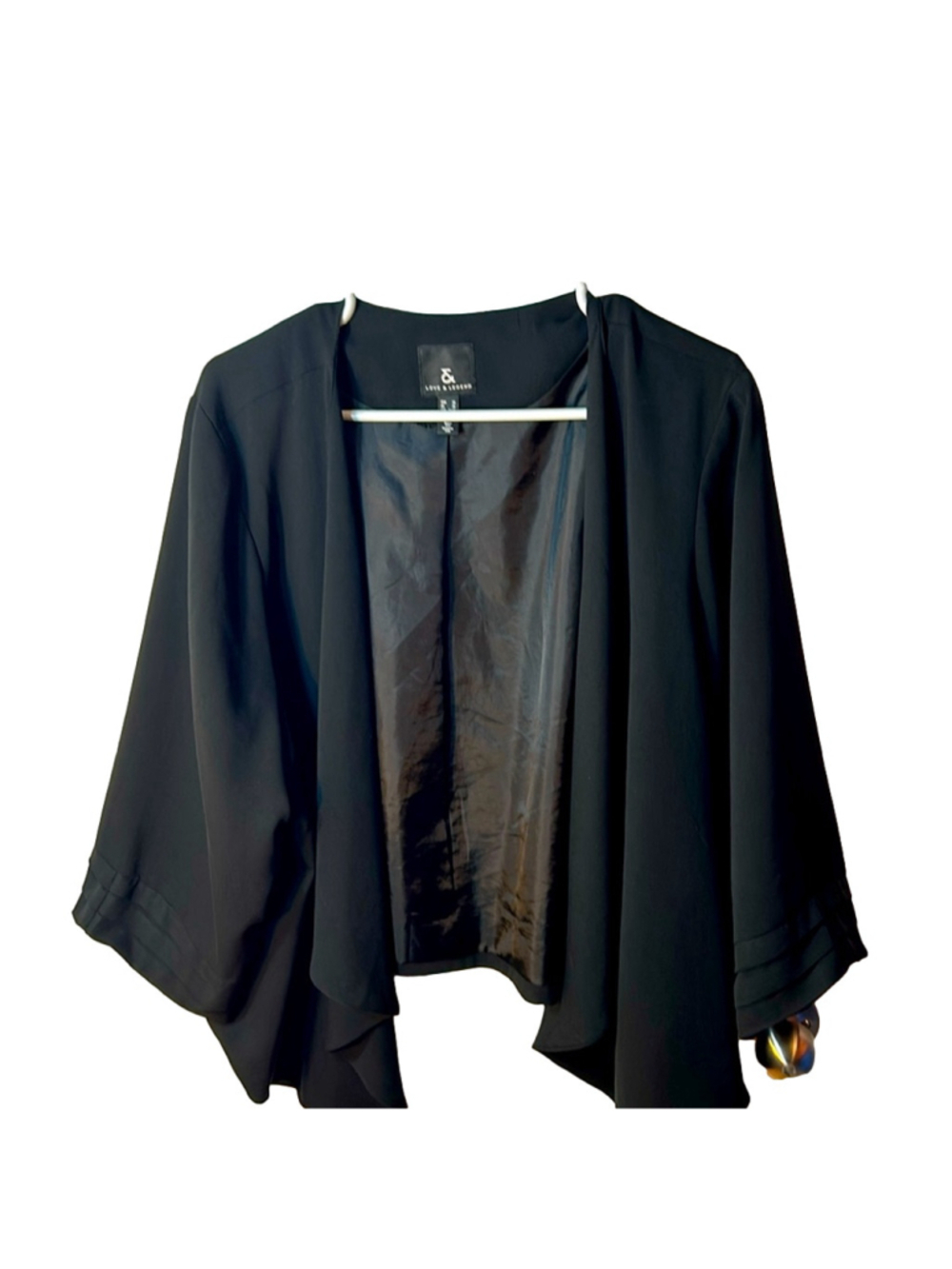 Love & Legend black open draped, blazer style 422267 Size 3X